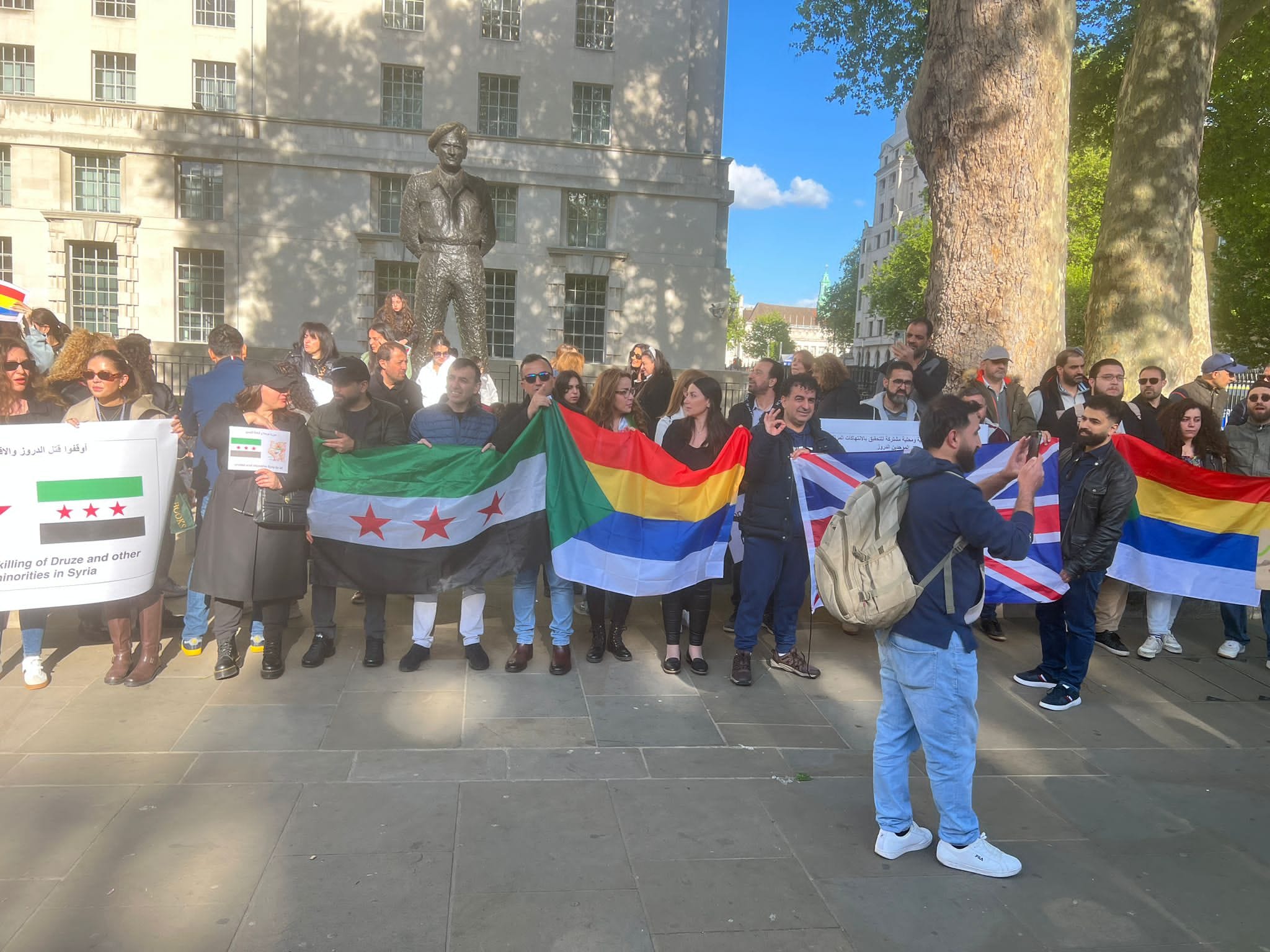 Solidarity Protest in Front of the UK Foreign Office Supporting Sweida Province and the Druze Component in Syria