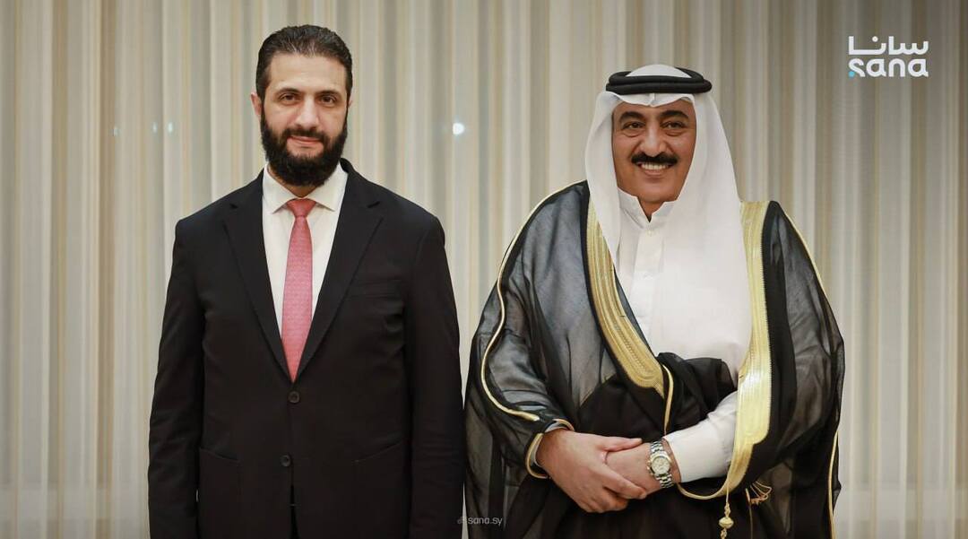 شيخ مشايخ قبيلة شمر في الحسكة يلتقي بالرئيس الانتقالي