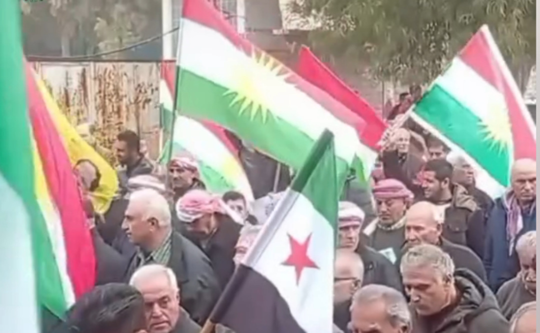 مسيرة احتفالية للمجلس الوطني الكوردي في عفرين بمناسبة سقوط الأسد