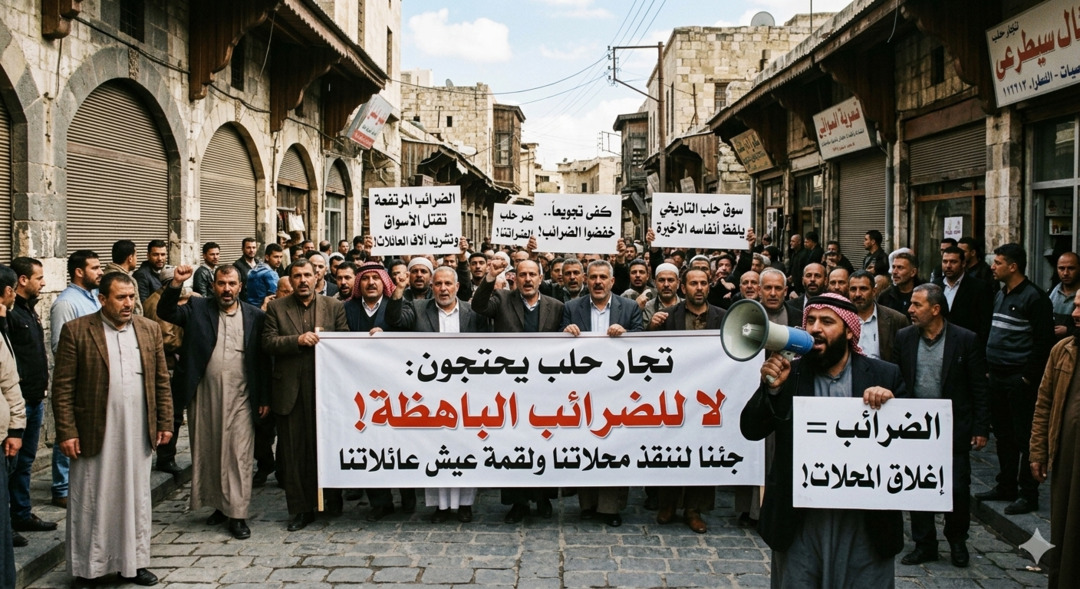 تجار حلب يحتجون على ضرائب مرتفعة تهدد بقاء المحلات