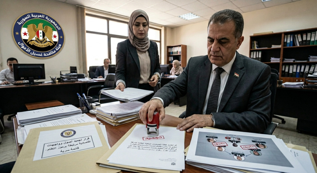 هيئة مكافحة غسيل الأموال تجمد حسابات واجهات اقتصادية لرموز نظام الأسد