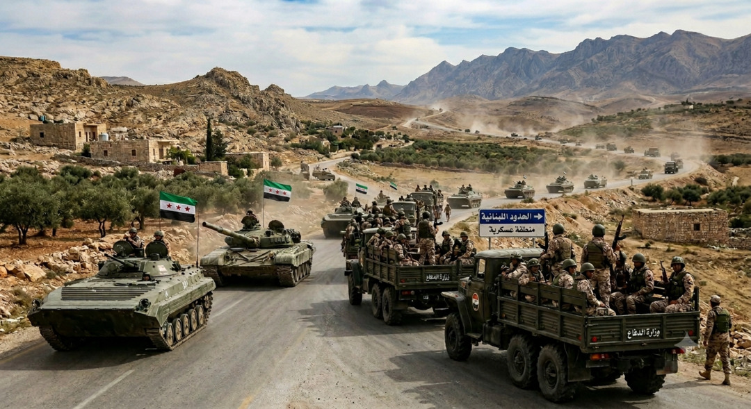 تعزيزات عسكرية لقوات وزارة الدفاع السورية نحو الحدود اللبنانية