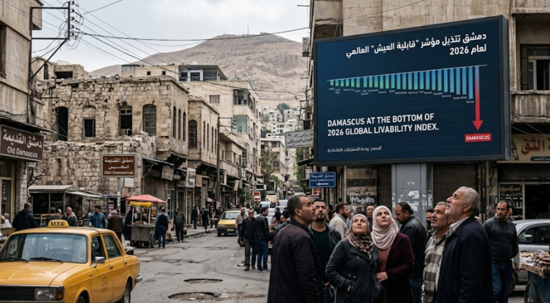 Damascus Ranks Last in 2026 Liveability Index, Facing Crisis of Stability and Services