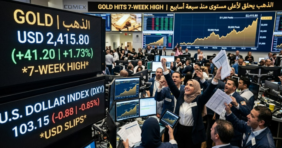 Gold Climbs to Seven-Week High as Dollar Falls amid Hopes for Strait of Hormuz Reopening