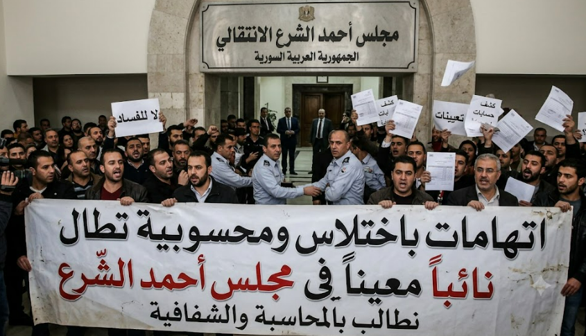 Allegations of embezzlement and cronyism against an appointed MP in Al-Shar'’s council