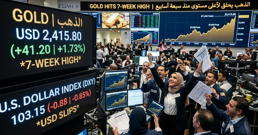 Gold Climbs to Seven-Week High as Dollar Falls amid Hopes for Strait of Hormuz Reopening